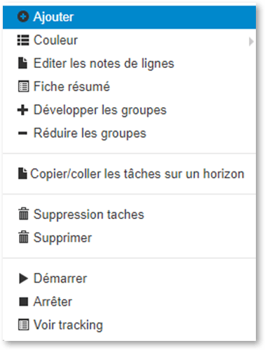 2.6 - Contextual menu 1 Que contient le Menu Contextuel
