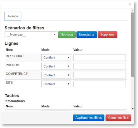 Comment appliquer un filtre à mon planning 1