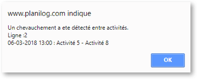 Comment activer une alerte chevauchement